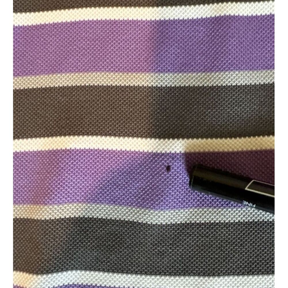 FootJoy Golf Shirt Mens Med Rancho San Marcos logo Purple Brown Stripes - Picture 5 of 11
